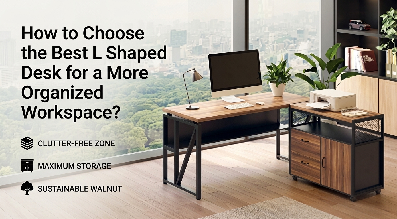 Tribesigns L-shaped desk for an organized home office
